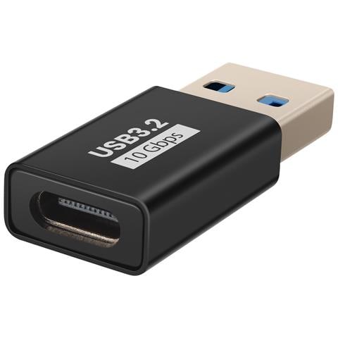 Adattatore Usb-c A Usb-a Maschio Carica E Trasferimento 10gbps Compatto, Nero - Foto 1
