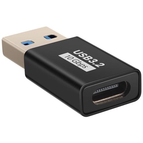 Adattatore Usb-c A Usb-a Maschio Carica E Trasferimento 10gbps Compatto, Nero - Foto 10
