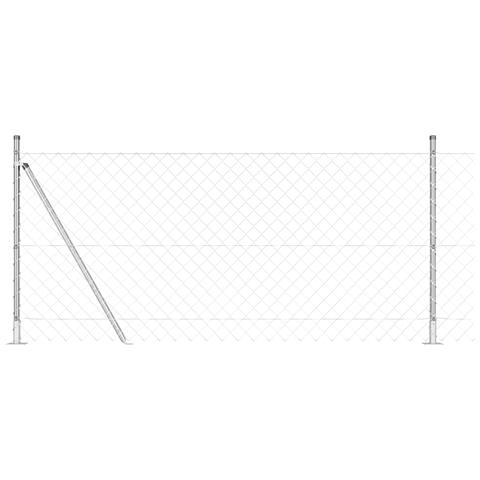 Recinzione in Rete Metallica con 7 Posti Flangiati 1x10 m Acciaio Galvanizzato - Foto 1