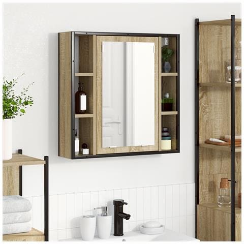 Mobile bagno Rovere chiaro Pannelli truciolato Medio Stoccaggio - Foto 2