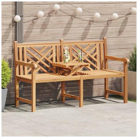 panchina Altro Marrone 150 x 60 x 90 cm Legno massello di teak - Foto 2