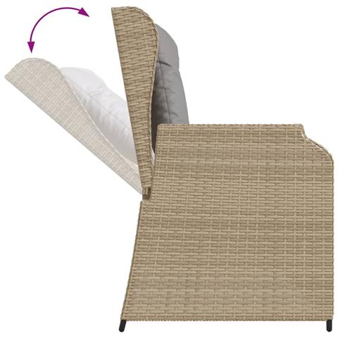 Set Divani da Giardino 5 pz con Cuscini in Polyrattan Beige - Foto 9
