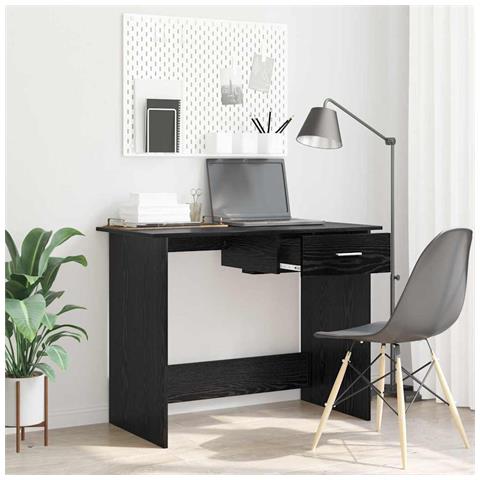 Scrivania Rovere nero 100 x 50 x 76 cm Legno multistrato - Foto 2