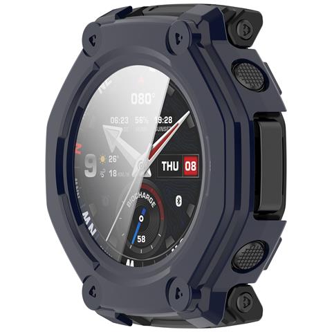 Custodia Protettiva In Pc Con Protezione Schermo In Vetro Temperato Compatibile Con Amazfit T-rex 3 Pro 48mm - Blu - Foto 2