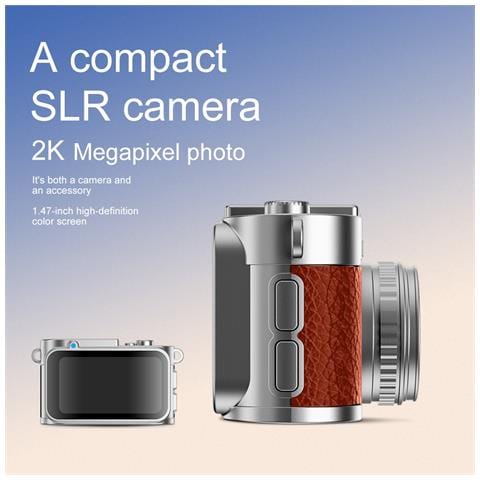 Mini Fotocamera Retrò Con Torcia: Video Hd 1080p, Portachiavi Portatile Brown - Foto 7