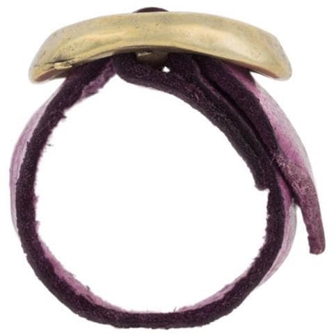 Anello ""base"" Placcato Oro, Pelle Viola - Foto 4