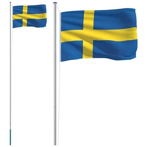 Asta e Bandiera Svezia 6,23 m Alluminio - Foto 1