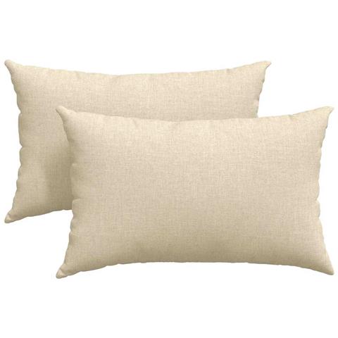 Cuscini da Divano 2 pcs Crema 50 x 30 cm Tessuto - Foto 1