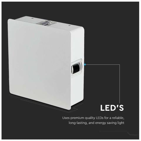 Lampada LED da Muro Quadrato 4W 110LM /W Colore Bianco 3000K IP65, colore Bianco - Foto 4