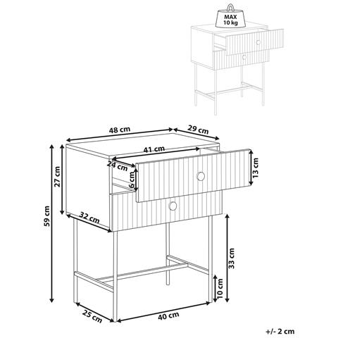 Comodino 2 Cassetti Coventry Nero /oro - Foto 7
