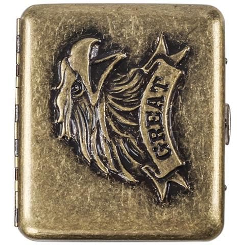 Portasigarette Vintage Bronzo Con Aquila Reale In Rilievo - Contiene 20 Sigarette Regular / 22 Slim - Foto 1