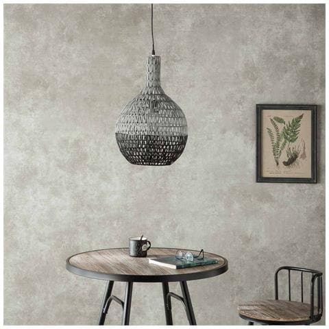 Plafoniera In Metallo E Rattan 33x33x53,5/120h - Foto 2