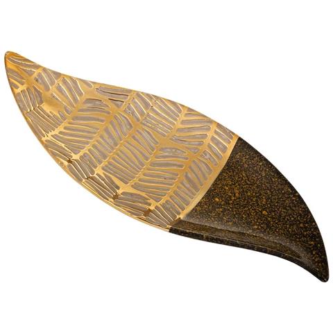 Centrotavola In Ceramica Dorata 42,5x16,5x2,5h - Foto 1