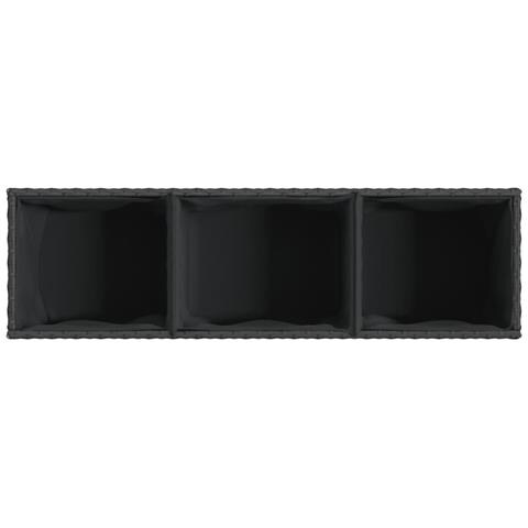 Fioriere da Giardino con 3 Vasi Nere 105x30x32 cm in Polyrattan - Foto 9