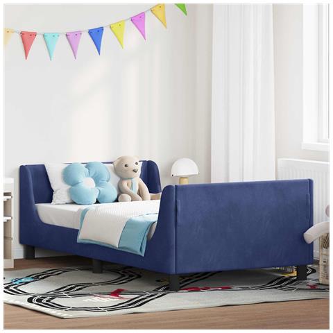 Struttura letto bambini con testata Blu Polizia 90 x 200 cm - Foto 2