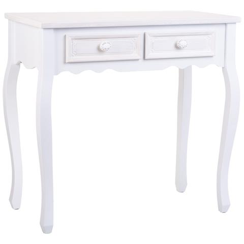 Mobile Da Ingresso In Legno Con 2 Cassetti Bianchi 80x40x75 - Foto 1