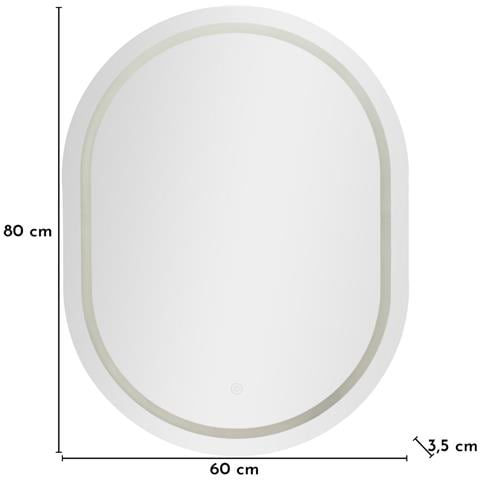 Specchio Da Parete Led Simple Ovale 60x80 Cm - Foto 8
