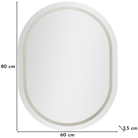 Specchio Con Led Vkh1059-argento-vetro-60x3,5x80 Cm - Foto 8