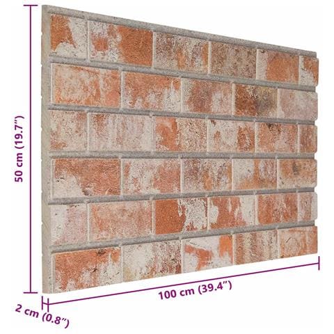 Pannelli da parete 10 pcs Arancione 100 x 50 cm Schiuma EPS - Foto 4