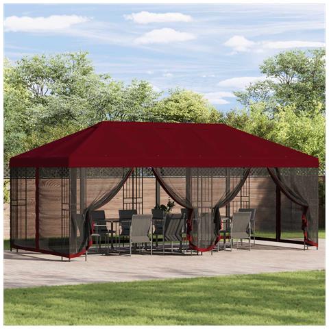 Gazebo con pareti laterali 6 x 3 m Borgogna - Foto 2