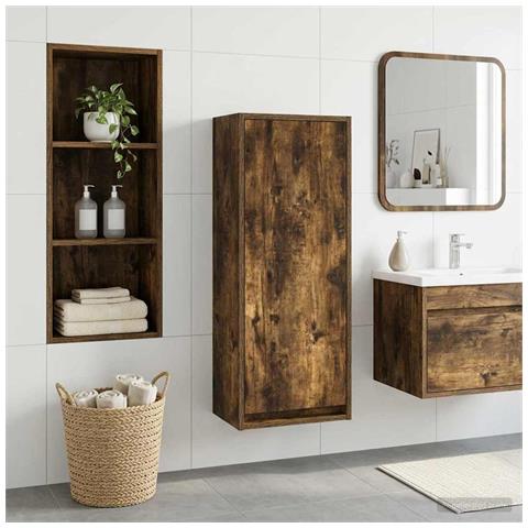 Mobile lavabo da parete Rovere Fumo 35 x 20 x 81 cm - Foto 2