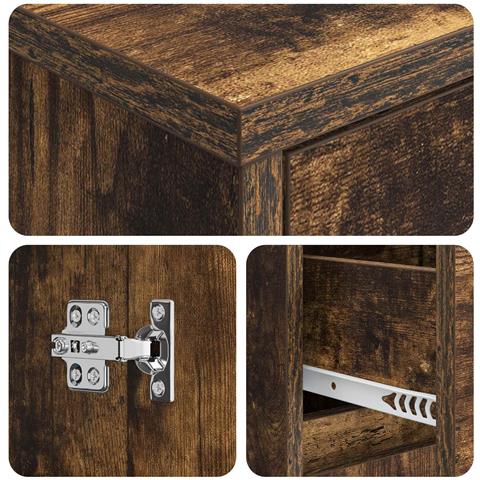 Mobile lavabo da parete Rovere Fumo 35 x 20 x 81 cm - Foto 8
