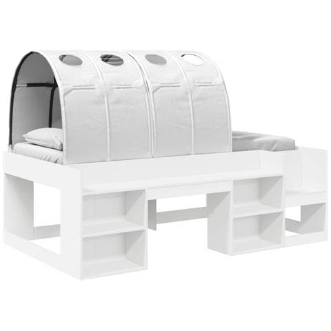 Letto alto per bambini con storage Bianco Legno ingegnerizzato - Foto 1