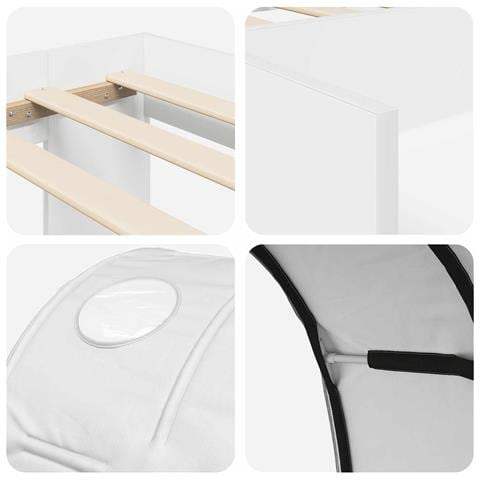 Letto alto per bambini con storage Bianco Legno ingegnerizzato - Foto 9