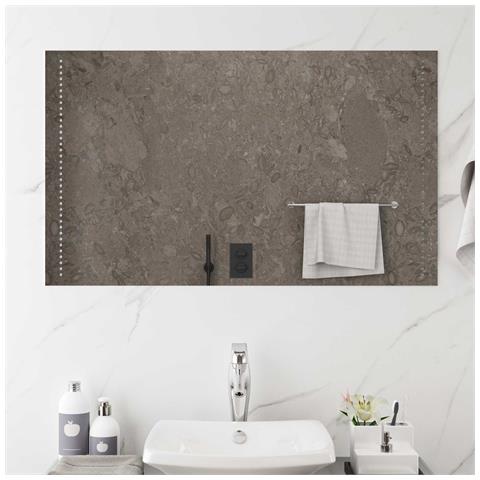 Specchio da bagno LED Trasparente 60 x 10 cm vetro temperato - Foto 2
