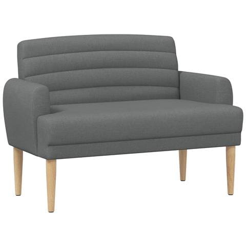 Loveseat con bottoni imbottiti Grigio Scuro 116 x 67 x 80 cm - Foto 1