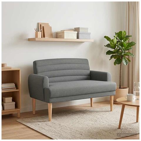 Loveseat con bottoni imbottiti Grigio Scuro 116 x 67 x 80 cm - Foto 2
