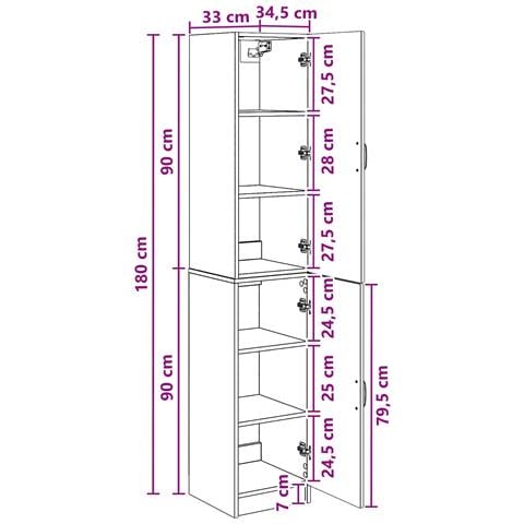 Set di armadi 2 pcs Legno antico Legno ingegnerizzato - Foto 8