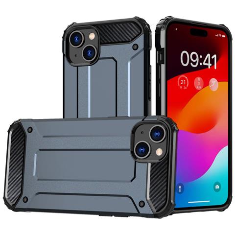 Custodia Ibrida Armor Per Iphone 15 Plus - Blu - Foto 1