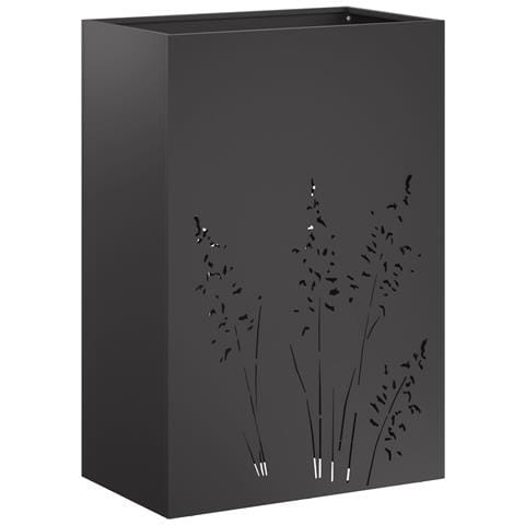 Vaso da giardino Nero 50 x 30 x 75 cm Acciaio laminato a freddo - Foto 1