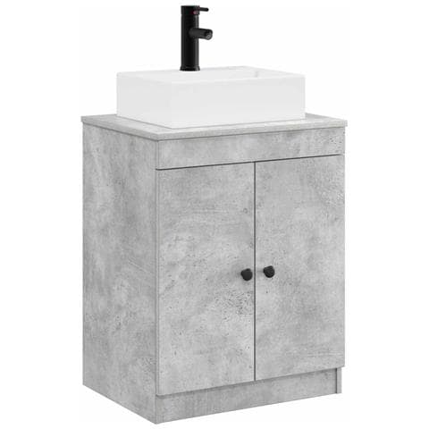 Set di mobili per il bagno Grigio Cemento Legno ingegnerizzato - Foto 1