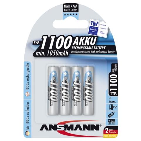 Confezione 4 Batterie Rcaricabili NIMH AAA Ministilo 1100 Mah - Foto 3