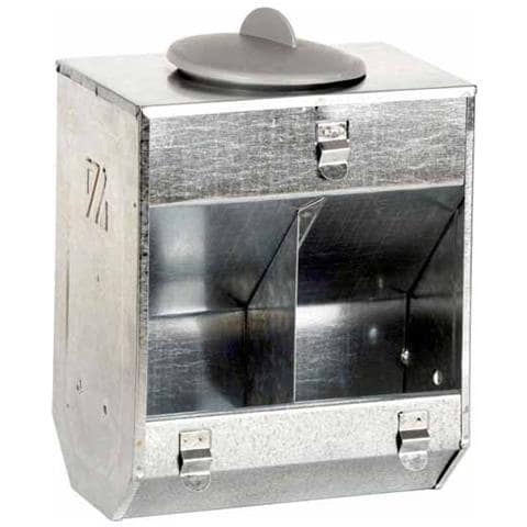 Mangiatoia a tramoggia doppia per conigli 20x13xH24 cm in lamiera zincata - Foto 4