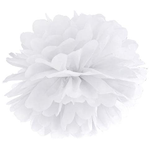 Ponpon Di Carta Bianco 25 Cm Taglia Unica - Foto 1