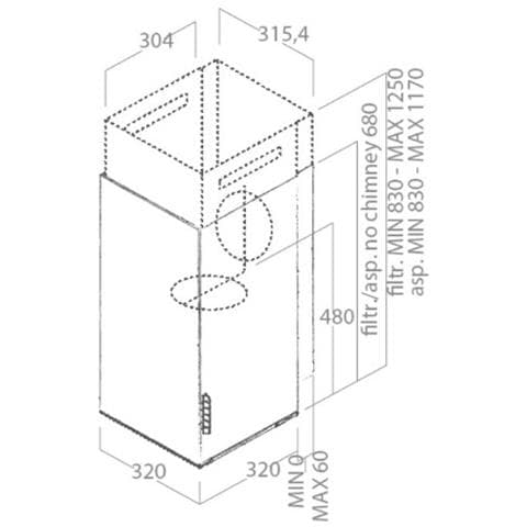 Cappa PRF0146254 a Parete da 32 cm Aspirante Colore Acciaio  - Foto 3