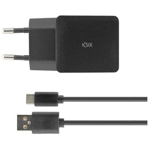 Caricabatterie Da Parete + Cavo Usb A Con Usb C Usb Nero - Foto 1