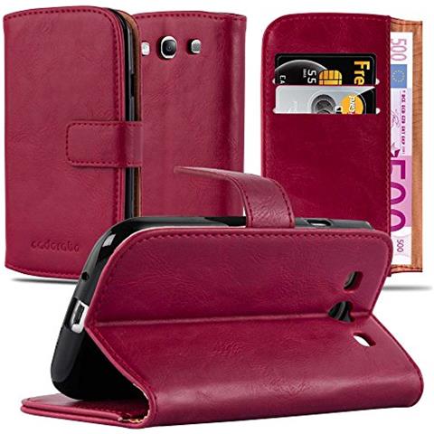 Custodia Compatibile Con Samsung Galaxy S3 / S3 Neo In Rosso Vinaccia - Coperchio Protettiva Con Chiusura Magnetica, Funzione Stand E Tasca Per Le Carte - Foto 1