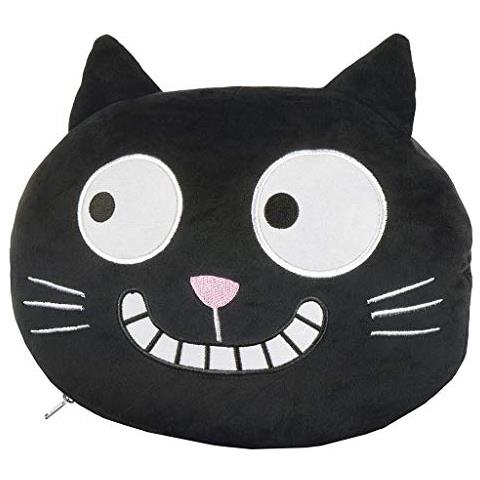 . Ed, The Cat - Cuscino Da Viaggio 2 In 1 Per Cervicale, 28 Cm, Colore: Nero - Foto 3