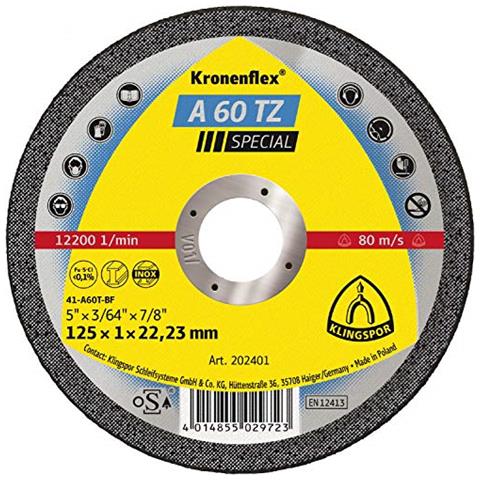 Kli-202400-1 202400 A 60 Tz - Disco Da Taglio Dritto, 115 X 1 X 22,23 Mm, 1 Pezzo - Foto 1
