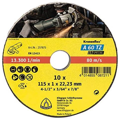Kli-202400-1 202400 A 60 Tz - Disco Da Taglio Dritto, 115 X 1 X 22,23 Mm, 1 Pezzo - Foto 2