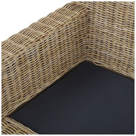 Poltrona Da Giardino In Rattan Marrone Chiaro Cuscini Bianco Crema Ardea - Foto 18