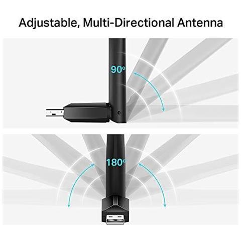 Ac600 High Gain Usb Wi-fi Dongle Adattatore Dual Band Wi-fi Con Lantenna 5dbi Per Pc Desktop Laptop Supporta Windows 10 81 87 Xp Mac Os X 109-1014 (archer T2u Plus)  - Foto 2