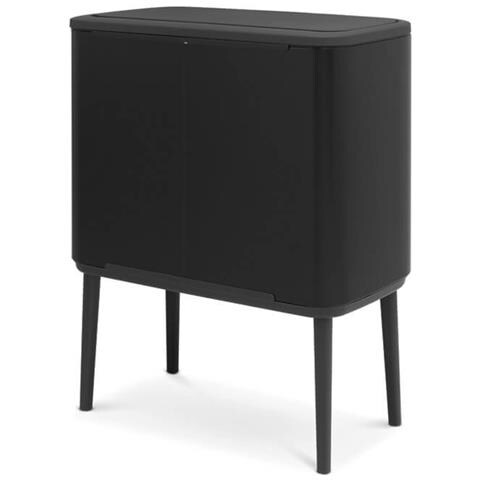 316203 bidone per la spazzatura 34 L Rettangolare Acciaio Nero - Foto 2