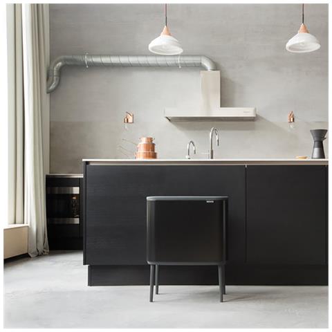 316203 bidone per la spazzatura 34 L Rettangolare Acciaio Nero - Foto 9