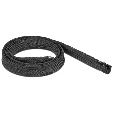 Manicotto intrecciato con cerniera lampo 1 m x 20 mm nero - Foto 1