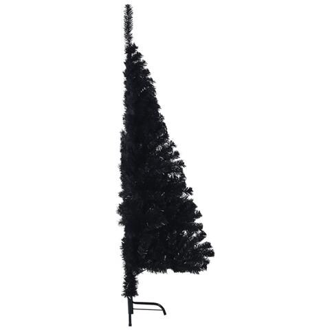 Albero Di Natale Artificiale A Metà Con Base Nero 120 Cm Pvc - Foto 2